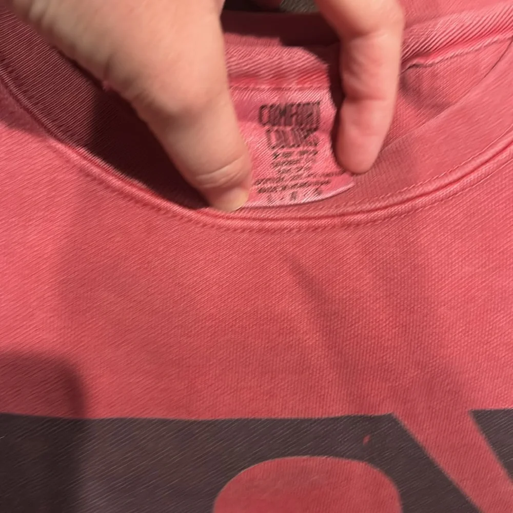 Comfort Colors Pink Crewneck Sweatshirt with Navy Baseball Silhouette